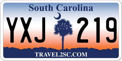 SC license plate YXJ219