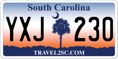 SC license plate YXJ230