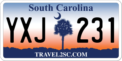 SC license plate YXJ231