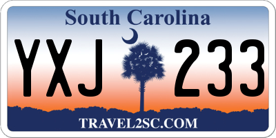 SC license plate YXJ233