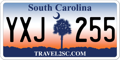 SC license plate YXJ255