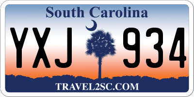 SC license plate YXJ934