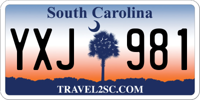 SC license plate YXJ981