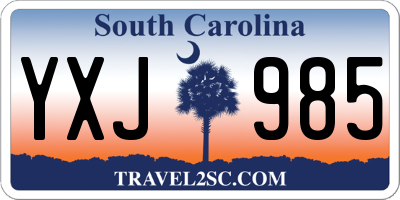 SC license plate YXJ985