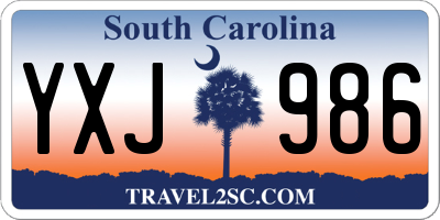 SC license plate YXJ986