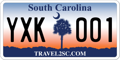 SC license plate YXK001