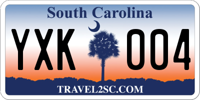 SC license plate YXK004