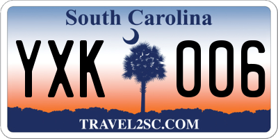 SC license plate YXK006
