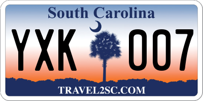 SC license plate YXK007