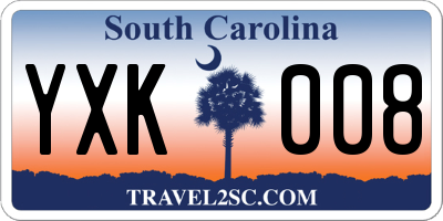 SC license plate YXK008
