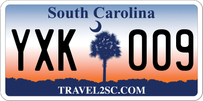 SC license plate YXK009