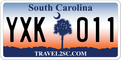 SC license plate YXK011