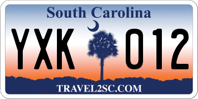 SC license plate YXK012
