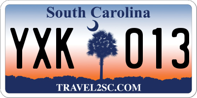 SC license plate YXK013