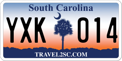 SC license plate YXK014
