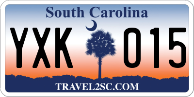 SC license plate YXK015