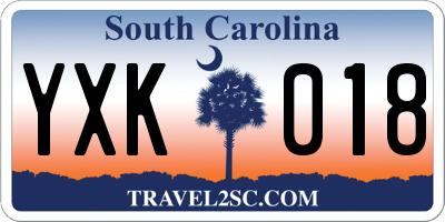 SC license plate YXK018