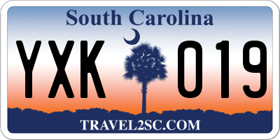SC license plate YXK019