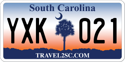SC license plate YXK021
