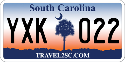 SC license plate YXK022