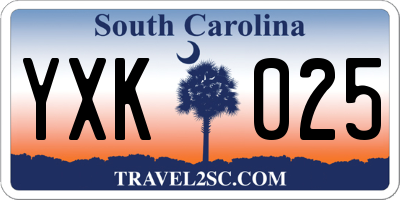 SC license plate YXK025