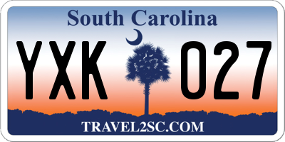 SC license plate YXK027