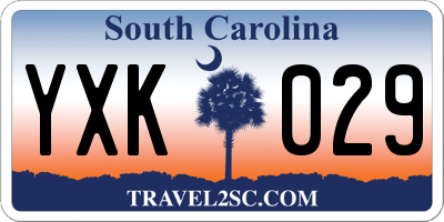 SC license plate YXK029