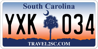 SC license plate YXK034
