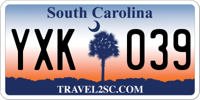 SC license plate YXK039