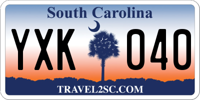 SC license plate YXK040