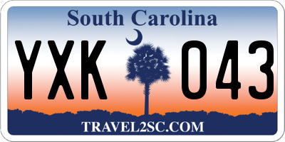 SC license plate YXK043