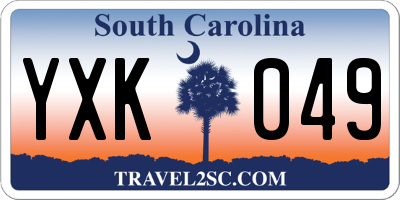 SC license plate YXK049