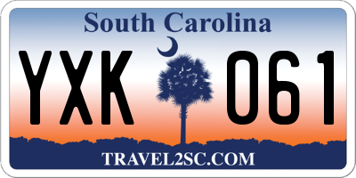 SC license plate YXK061