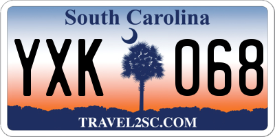SC license plate YXK068