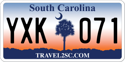SC license plate YXK071