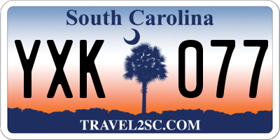 SC license plate YXK077