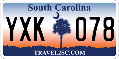 SC license plate YXK078