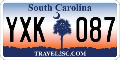 SC license plate YXK087