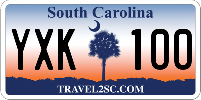 SC license plate YXK100