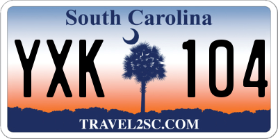 SC license plate YXK104