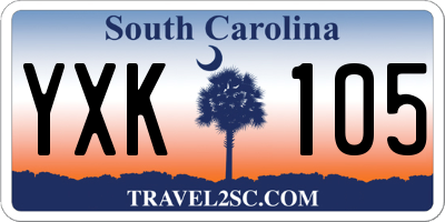 SC license plate YXK105