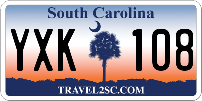 SC license plate YXK108