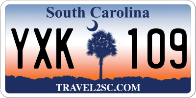 SC license plate YXK109