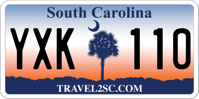 SC license plate YXK110