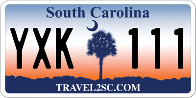 SC license plate YXK111