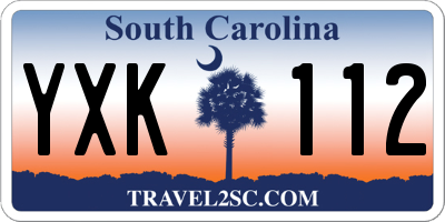 SC license plate YXK112