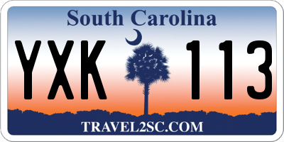 SC license plate YXK113