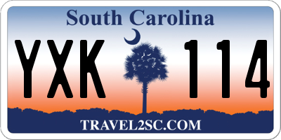 SC license plate YXK114