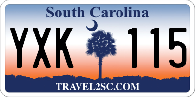 SC license plate YXK115