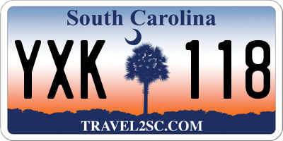 SC license plate YXK118